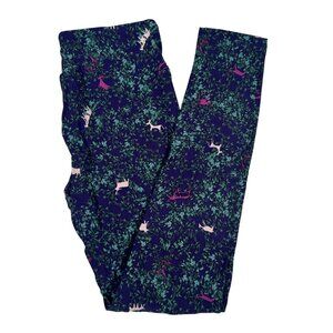 LuLaRoe GOAT DEER COW Purple Pink White Woodlands Green Forest Leggings One Size